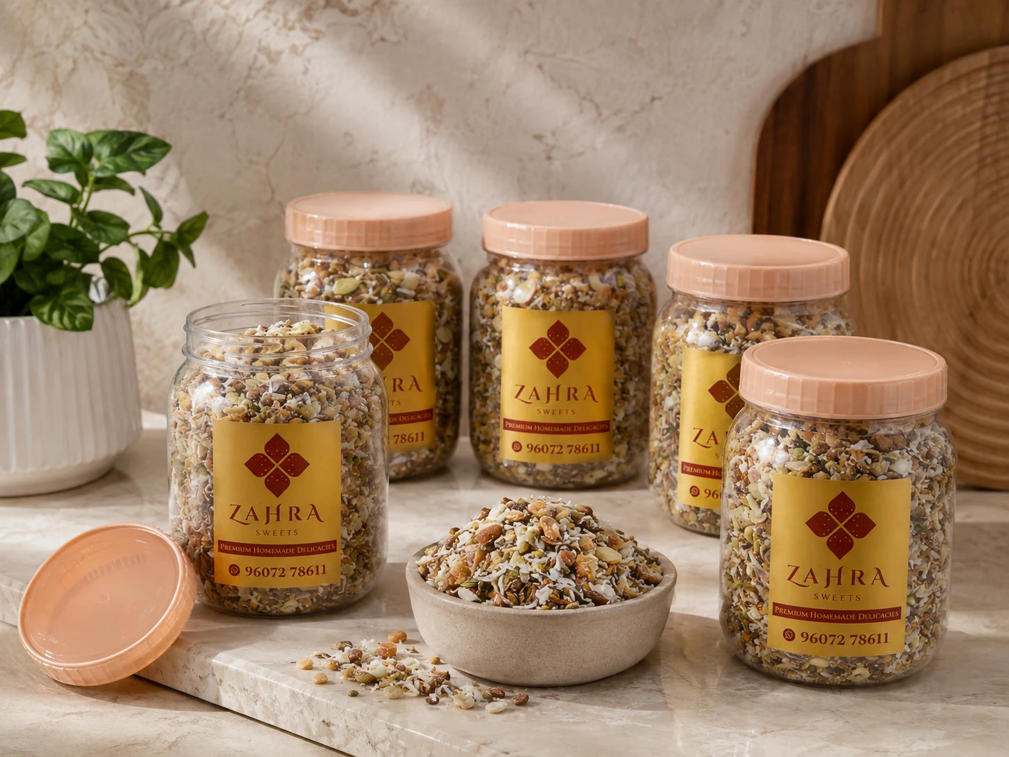 Zahra Mukhwas packaged in jars for gifting and events